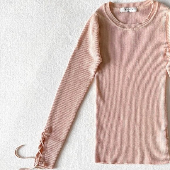 sandro Pink Tie-sleeve Longsleeve Sweater - Picture 4 of 13